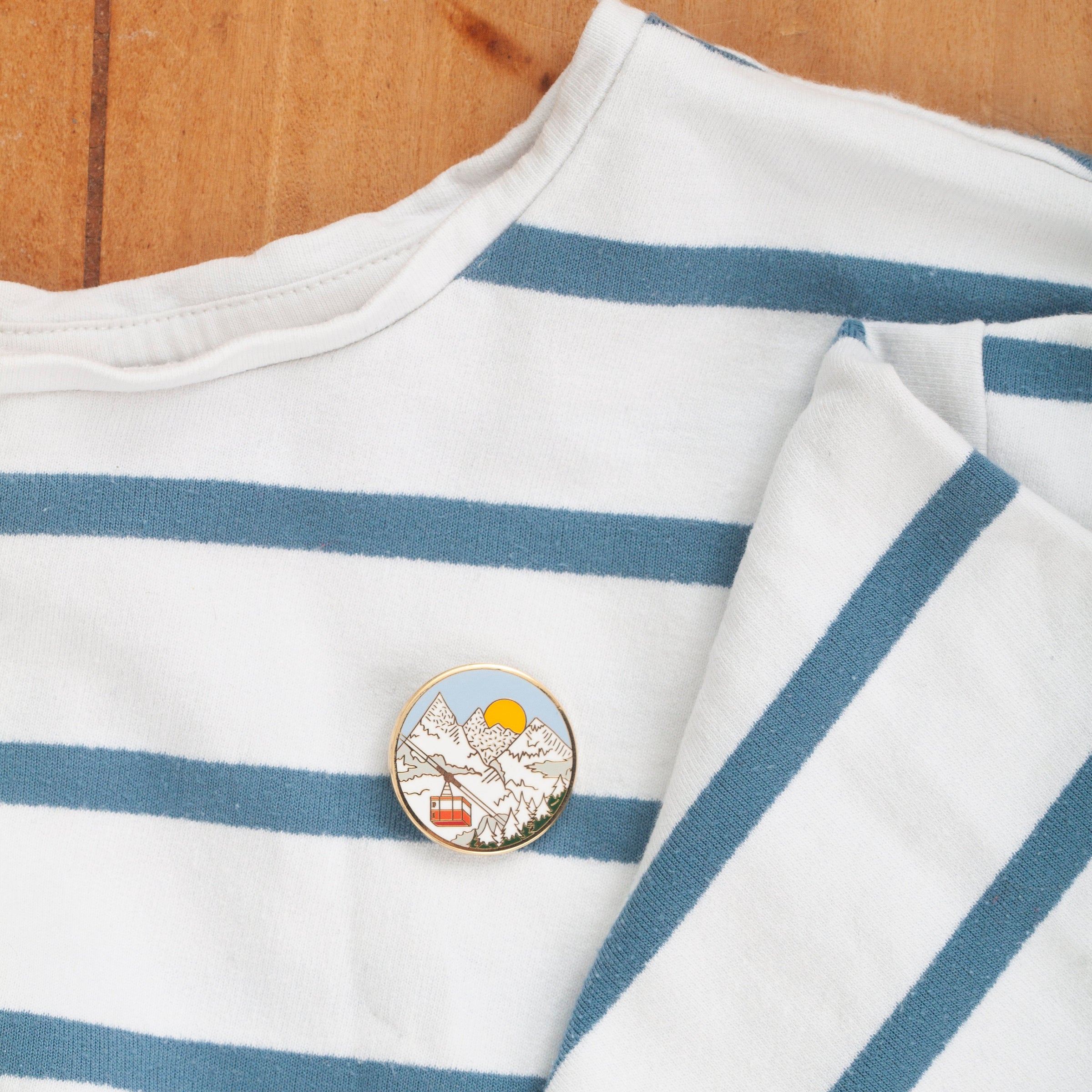 Winter Snowy Mountains Hard Enamel Pin โ Little Paisley Designs