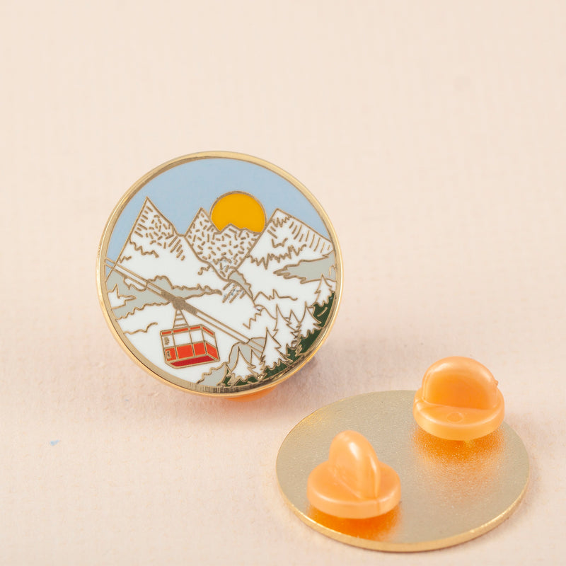 Winter Snowy Mountains Hard Enamel Pin โ Little Paisley Designs