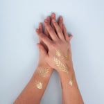 Gold Foil Botanical Bee Temporary Tattoos
