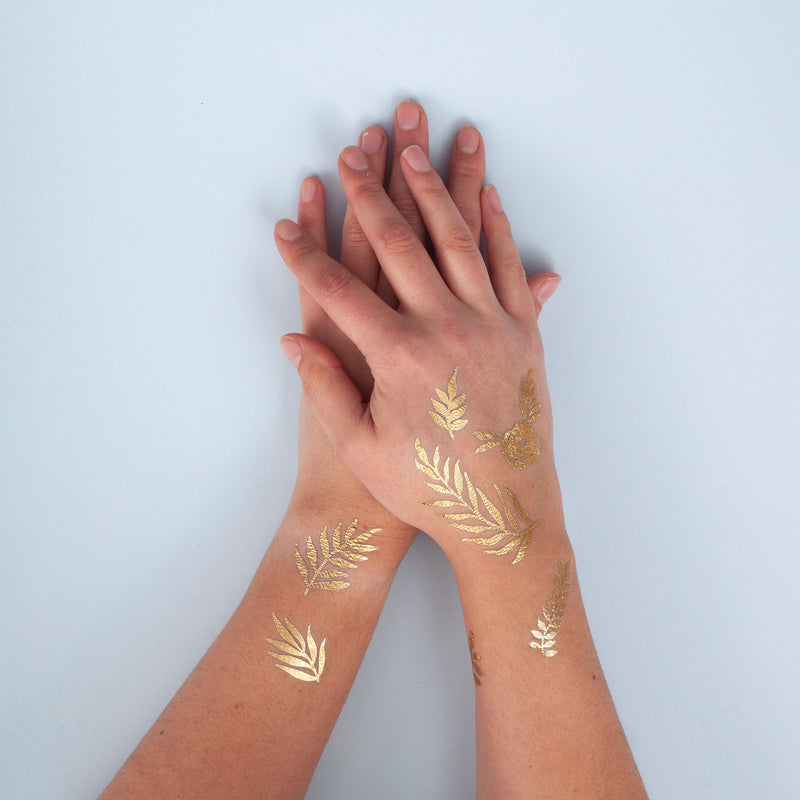 10 Sheets 100+ Designs Gold Temporary Tattoos for Women Girls Adults  Metallic Face Glitter Tattoo Stickers Flash Fake Tattoos That Look Real and  Last Long Waterproof Gold Tattoos Temporary Realistic