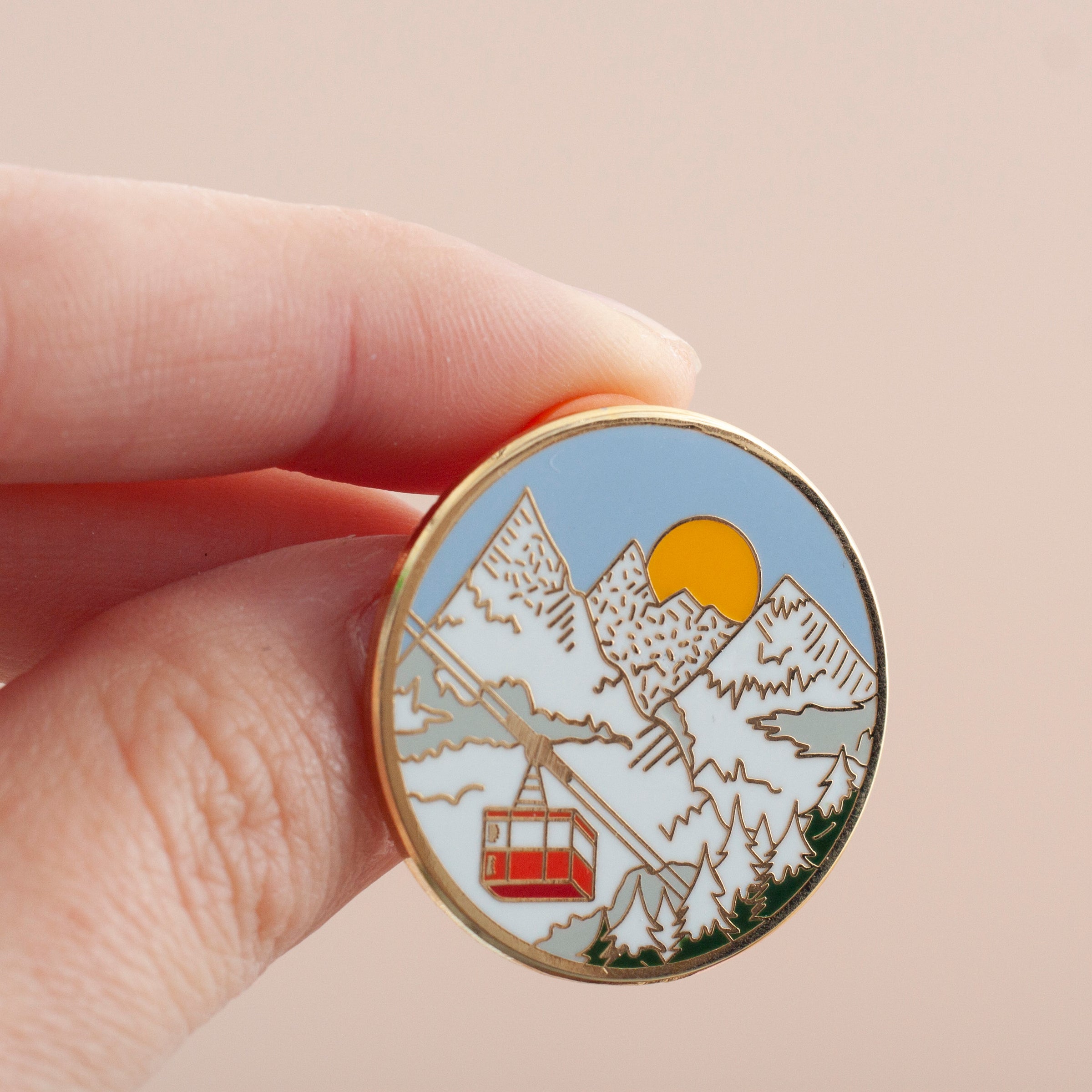 Winter Snowy Mountains Hard Enamel Pin โ Little Paisley Designs