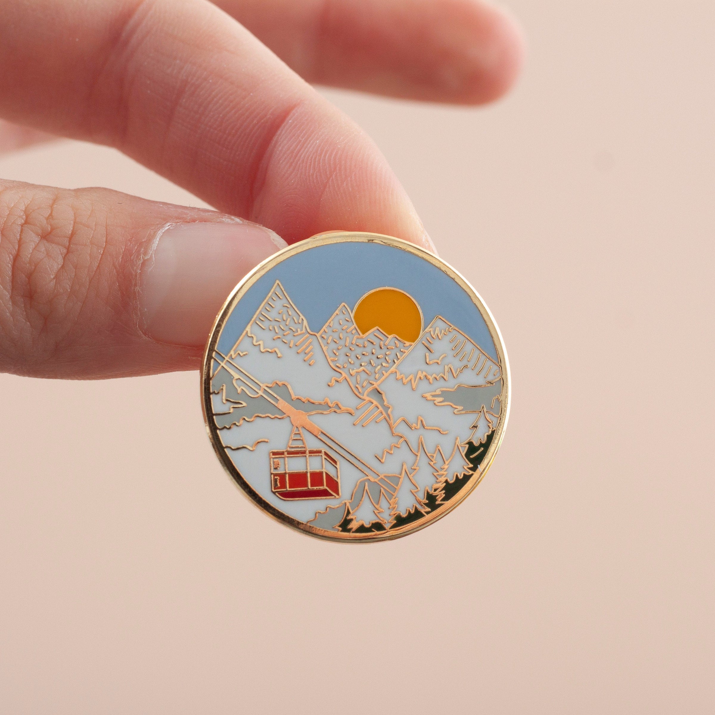 Winter Snowy Mountains Hard Enamel Pin โ Little Paisley Designs