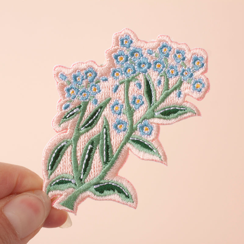 Forget Me Not Flower Embroidered Iron-on Patch