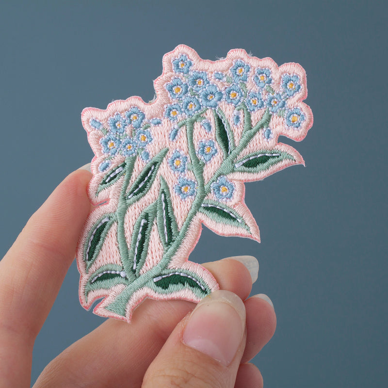 Forget Me Not Flower Embroidered Iron-on Patch
