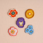 Wild Flower Woven Iron On Patches - Pack of 5
