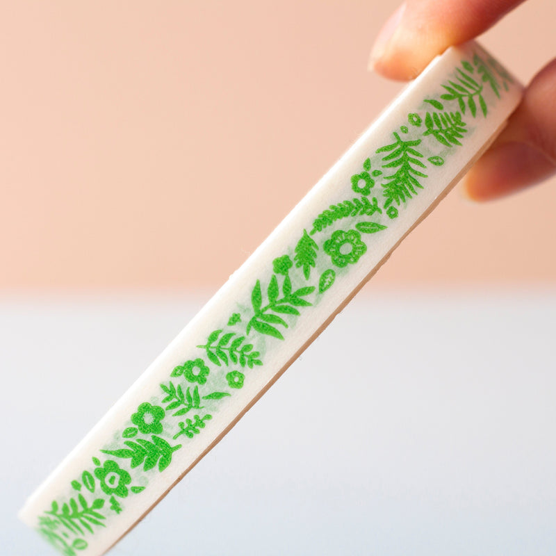 Leafy Pattern Paper Tape - 12.5mm Tape 50m Roll