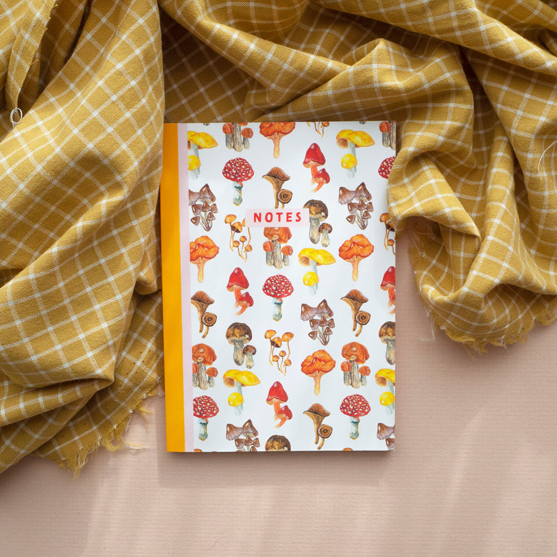 Mushrooms & Toadstools Print Illustrated A6 Journal Notebook