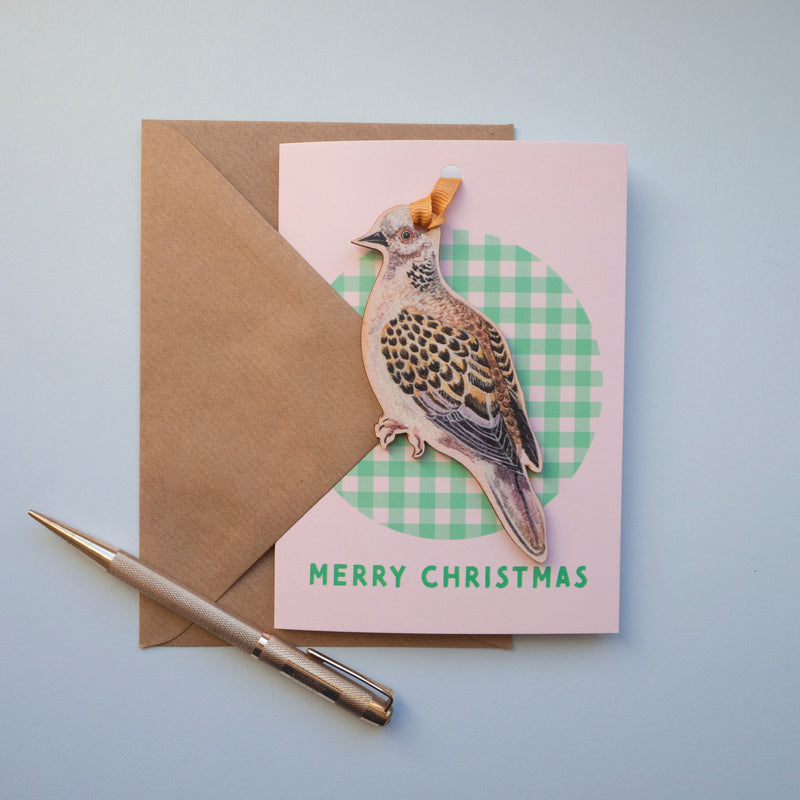 Turtle Dove Decoration Christmas Card