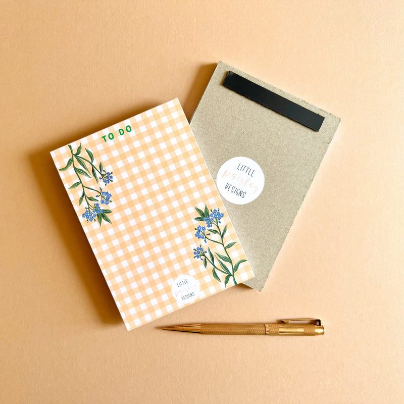 Gingham Forget-Me-Not To Do List Notepad - A6